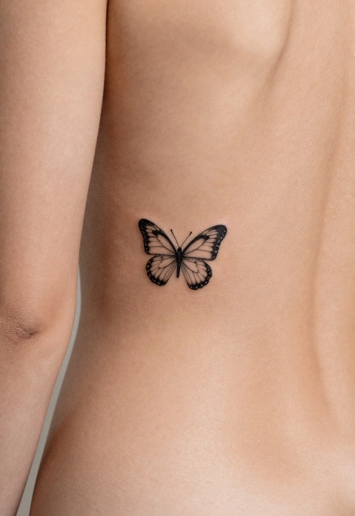 15 Butterfly Spine Tattoo Ideas: Delicate Vertical Designs - 5. Small and Subtle 1