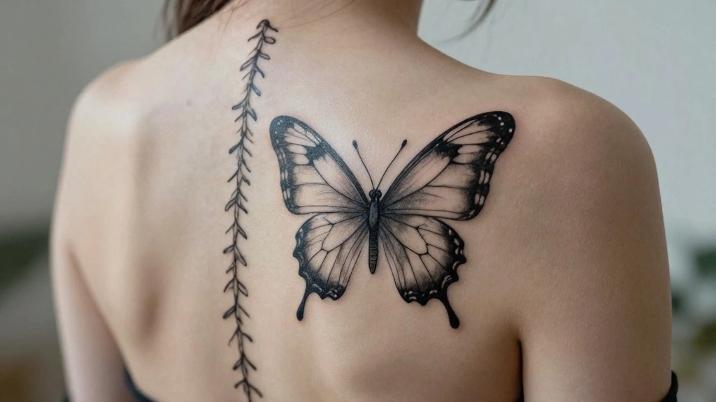 15 Butterfly Spine Tattoo Ideas: Delicate Vertical Designs