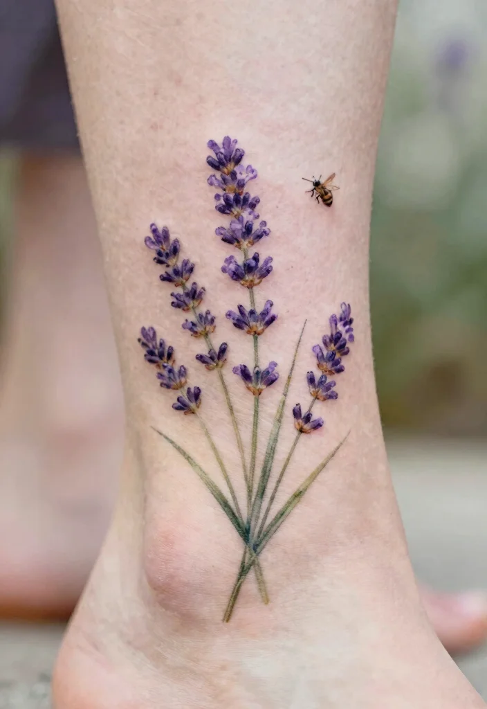 15 Flower Tattoo Drawings Ideas Creative and Inspiring - 10. Whimsical Lavender Fields 1