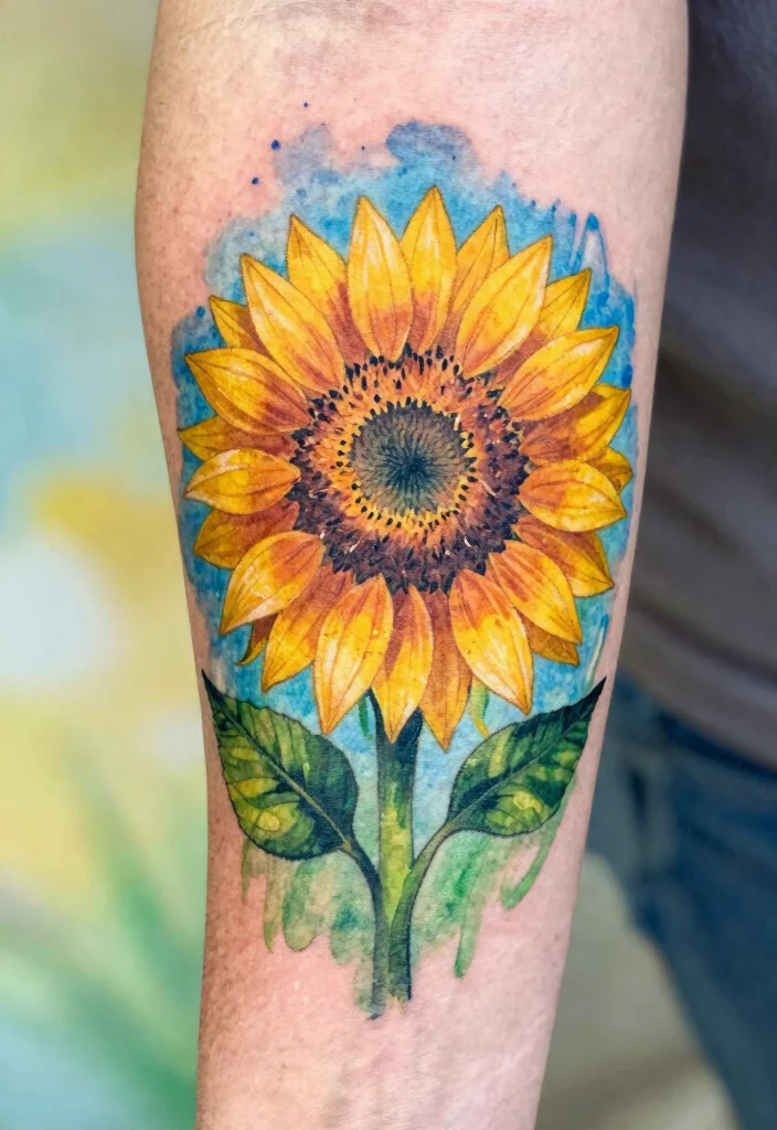 15 Flower Tattoo Drawings Ideas Creative and Inspiring - 2. Sunflower Dreams 1