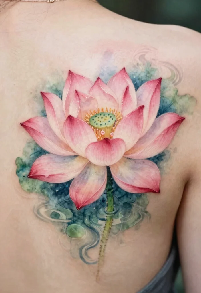 15 Flower Tattoo Drawings Ideas Creative and Inspiring - 3. Elegant Lotus Flower 1