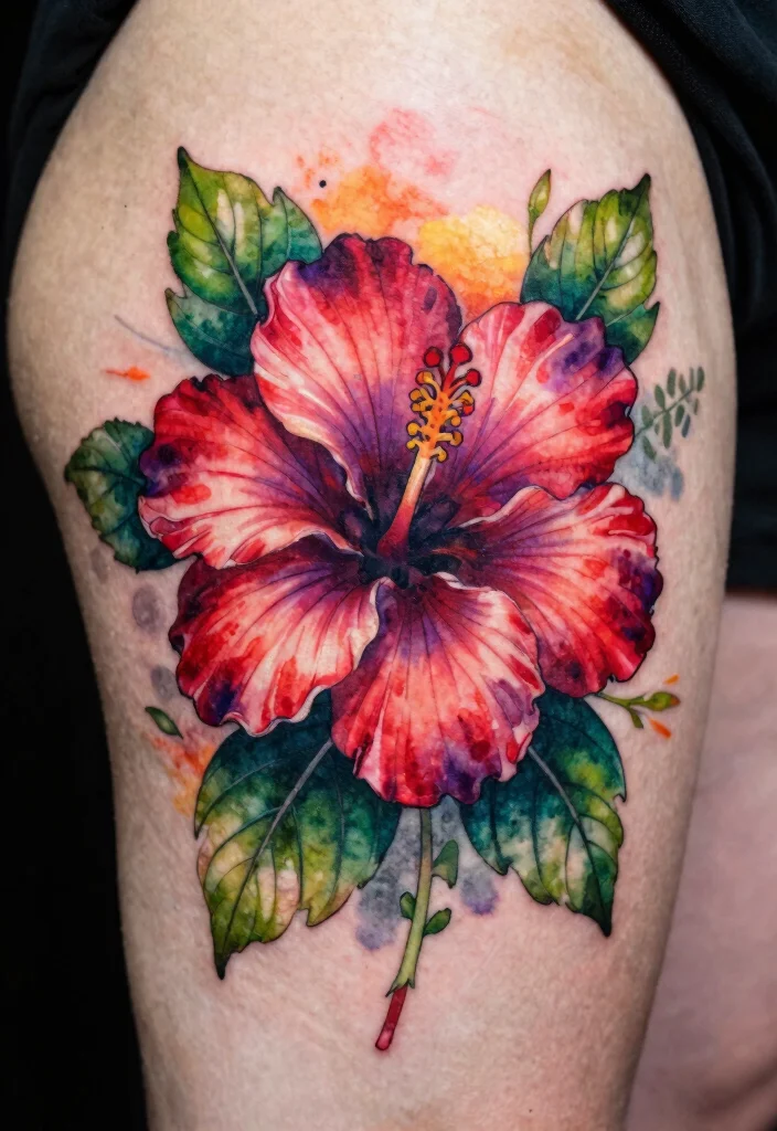 15 Flower Tattoo Drawings Ideas Creative and Inspiring - 5. Intricate Hibiscus Design 1