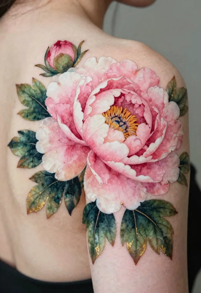 15 Flower Tattoo Drawings Ideas Creative and Inspiring - 8. Majestic Peony 1