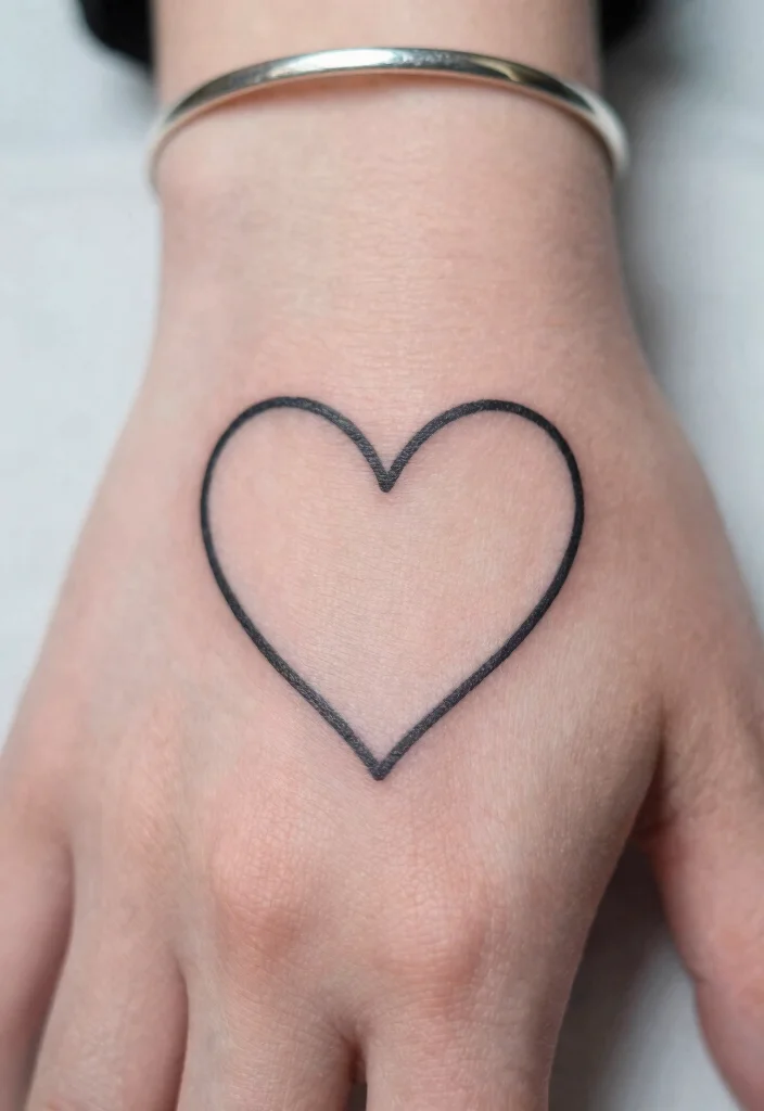 15 Heart Finger Tattoo Ideas: Minimal, Cute, and Personal - 1. Classic Outline Heart 1