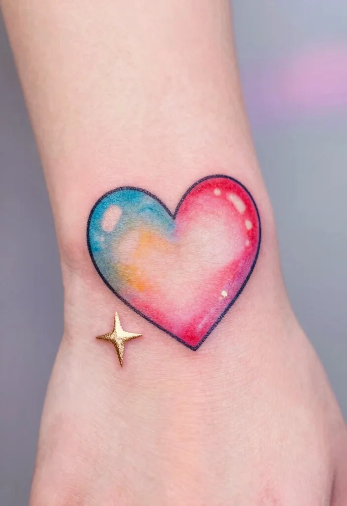 15 Heart Finger Tattoo Ideas: Minimal, Cute, and Personal - 10. Heart with a Star 1
