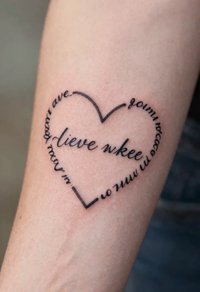 15 Heart Finger Tattoo Ideas: Minimal, Cute, and Personal - 13. Heart with a Quote 1