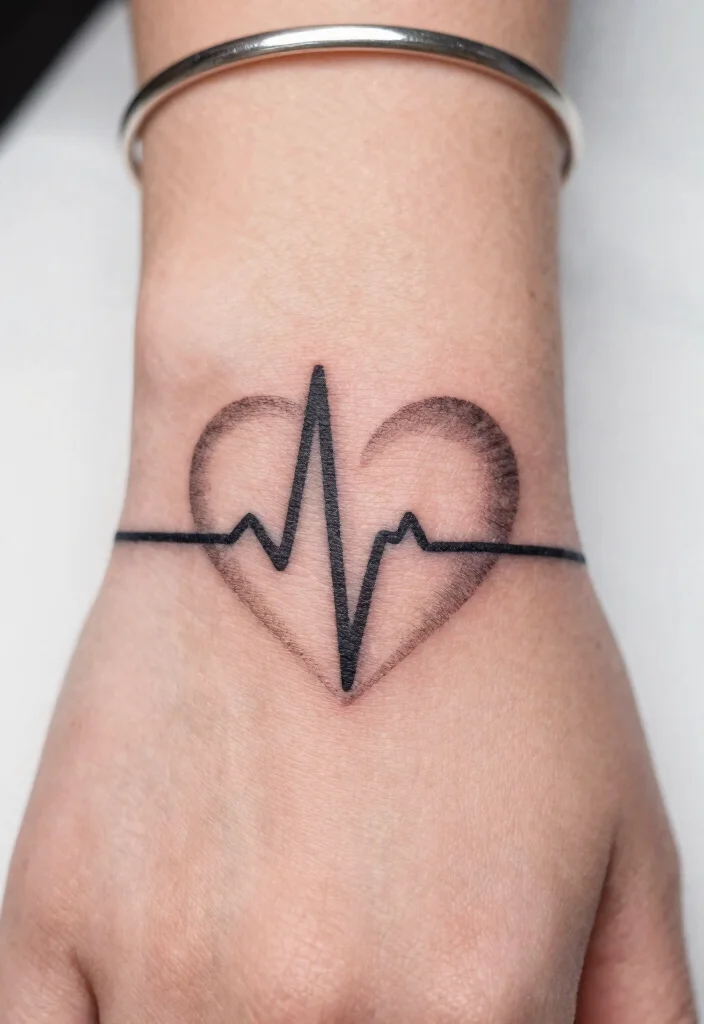 15 Heart Finger Tattoo Ideas: Minimal, Cute, and Personal - 3. Heartbeat Line 1