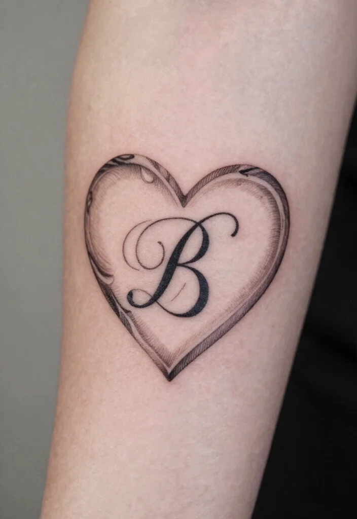 15 Heart Finger Tattoo Ideas: Minimal, Cute, and Personal - 6. Heart with Initials 1