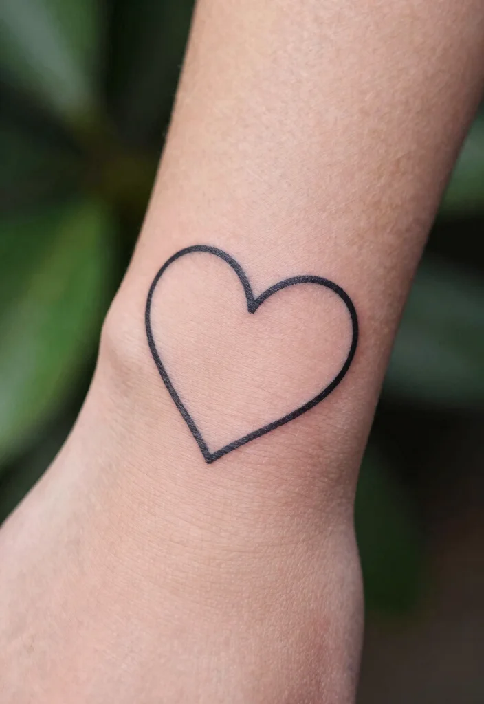 15 Mini Heart Tattoo Ideas Small, Sweet, and Timeless - 1. Classic Outline Heart 1