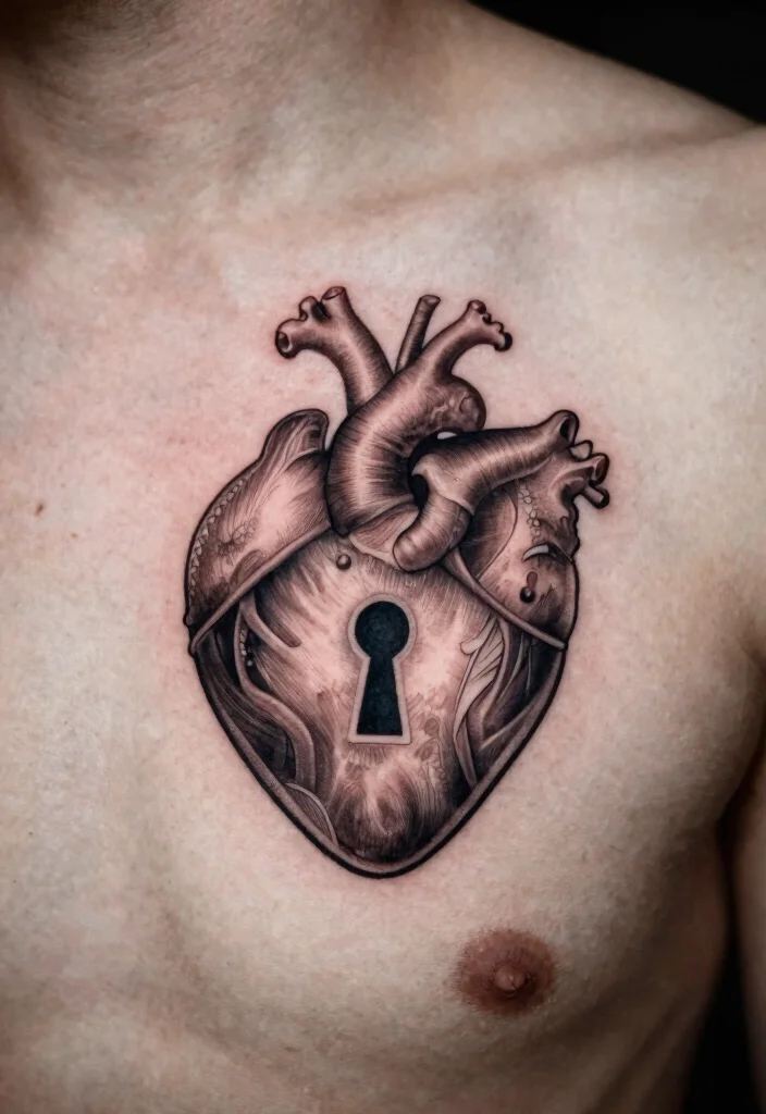 15 Mini Heart Tattoo Ideas Small, Sweet, and Timeless - 13. Heart with a Keyhole 1