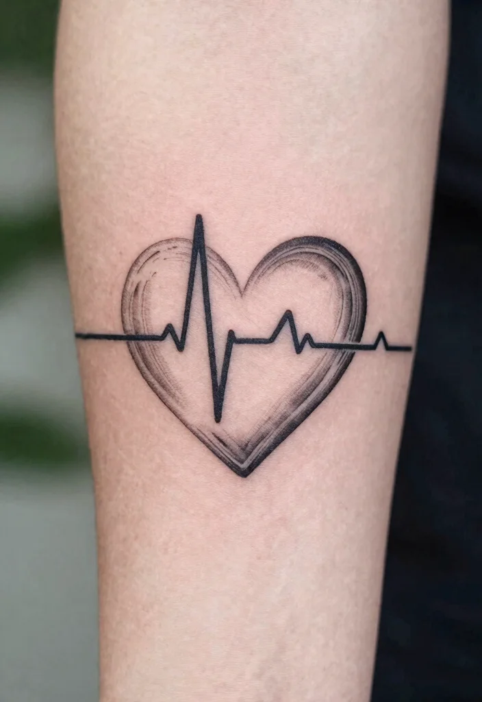 15 Mini Heart Tattoo Ideas Small, Sweet, and Timeless - 3. Heartbeat Line Heart 1
