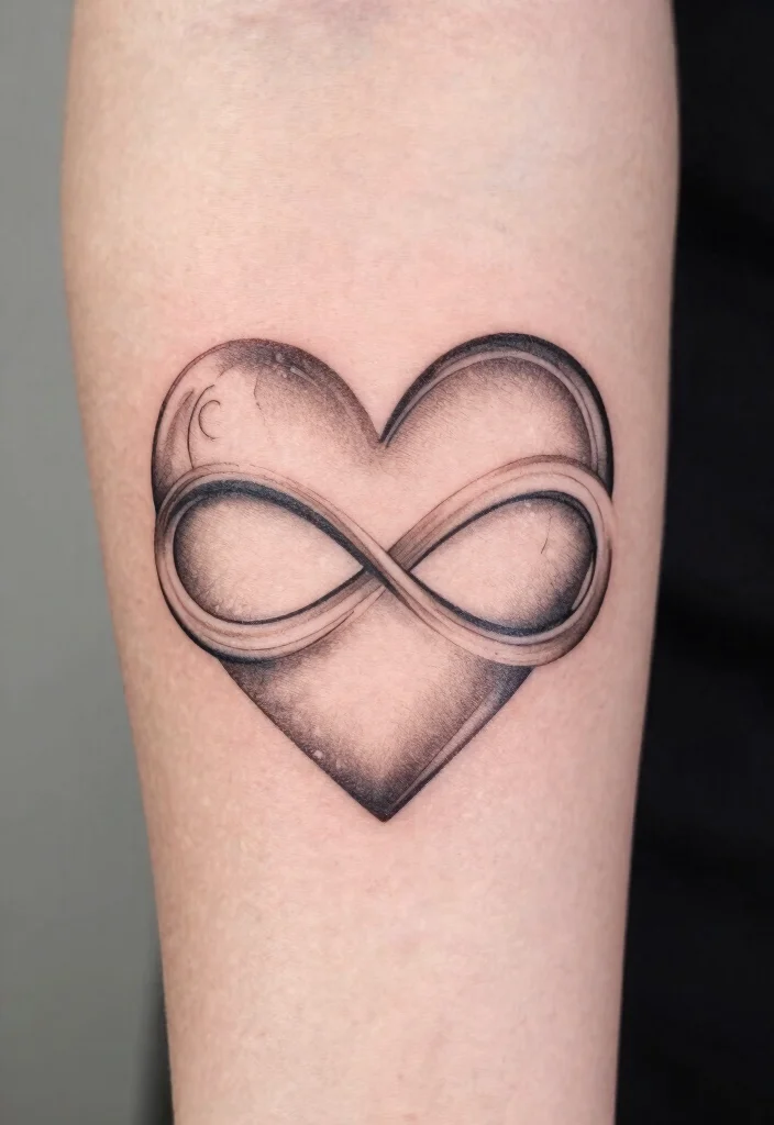 15 Mini Heart Tattoo Ideas Small, Sweet, and Timeless - 5. Heart with Infinity Symbol 1