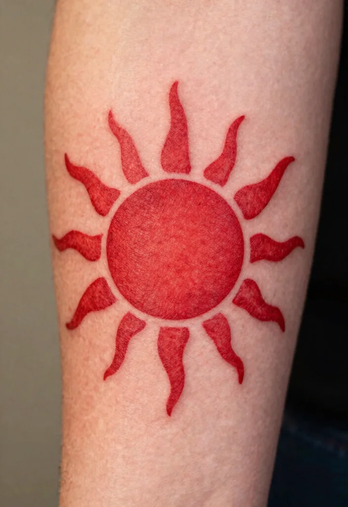 15 Red Sun Tattoo Ideas: Powerful, Minimal, and Symbolic - 1. The Classic Red Circle 1