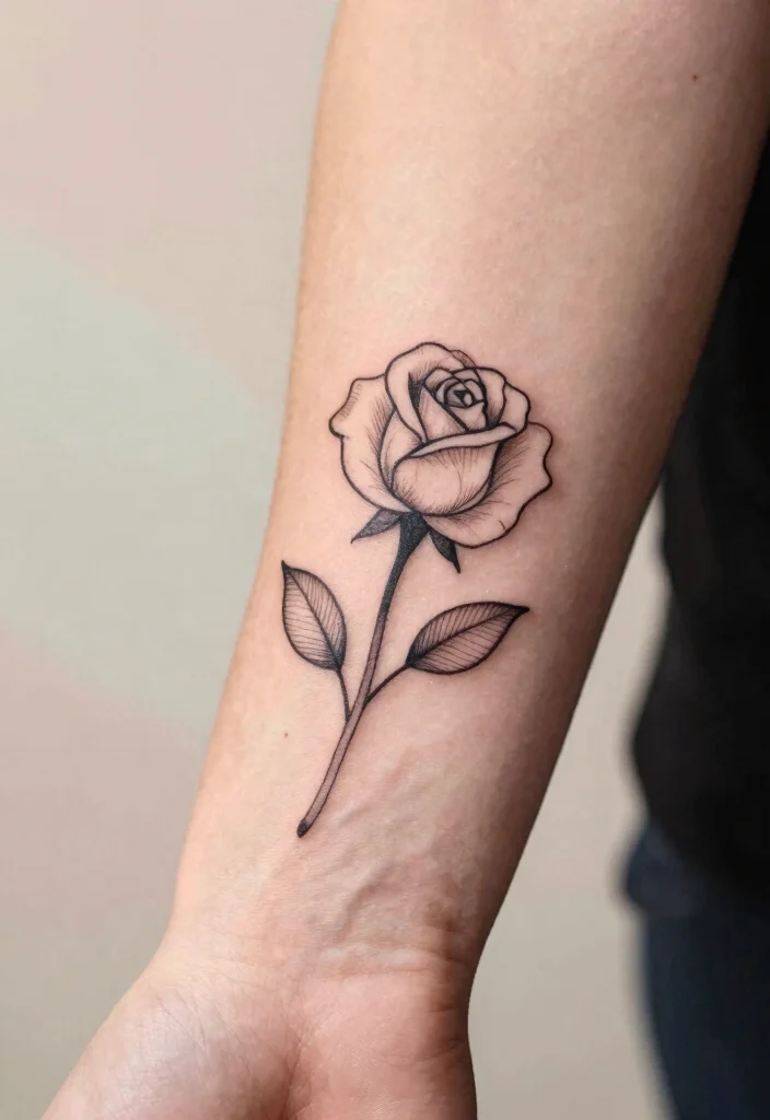 15 Small Rose Tattoo Ideas: Minimal, Romantic, and Timeless - 1. The Classic Outline Rose 1