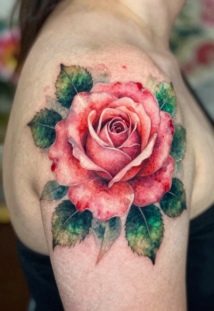 15 Small Rose Tattoo Ideas: Minimal, Romantic, and Timeless - 4. Watercolor Rose Tattoo 1