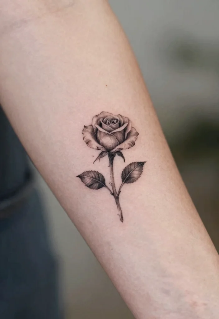 15 Small Rose Tattoo Ideas: Minimal, Romantic, and Timeless - 8. Tiny Rose with a Quote 1