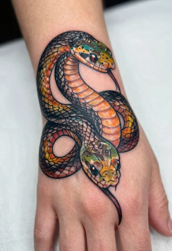 15 Snake Finger Tattoo Ideas: Small, Bold, and Striking - 2. The Coiled Embrace 1