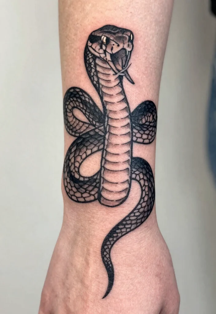 15 Snake Finger Tattoo Ideas: Small, Bold, and Striking - 9. The Bold Solid Snake 1