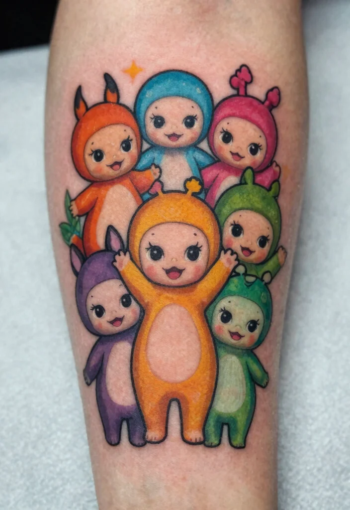 15 Sonny Angel Tattoo Ideas Cute Playful and Trendy - 7. Sonny Angel and Friends 1