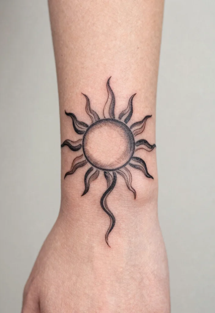 15 Sun Finger Tattoo Ideas: Tiny, Minimal, and Meaningful - 15. Sun with Infinity Symbol 1