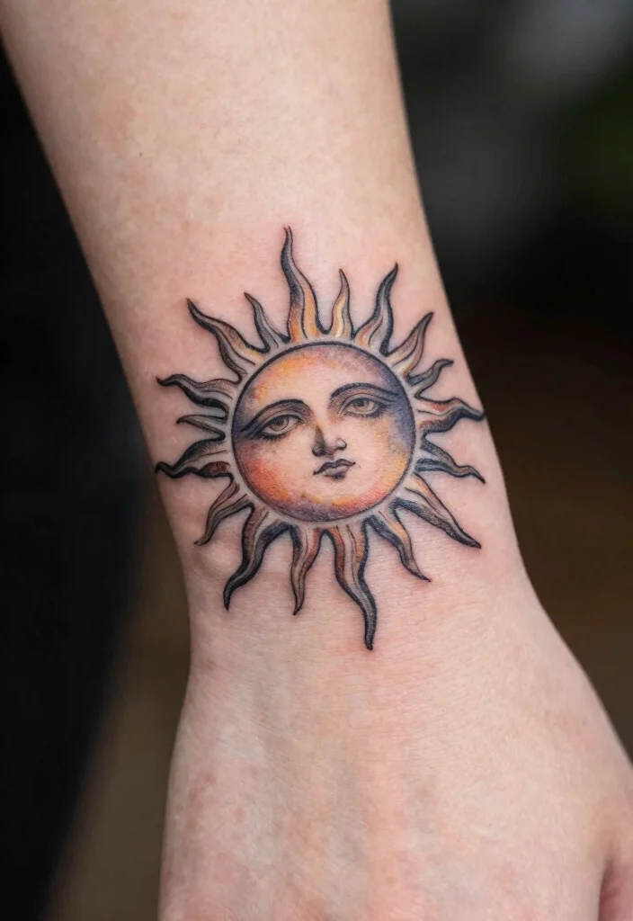 15 Sun Finger Tattoo Ideas: Tiny, Minimal, and Meaningful - 7. Crescent Sun Design 1