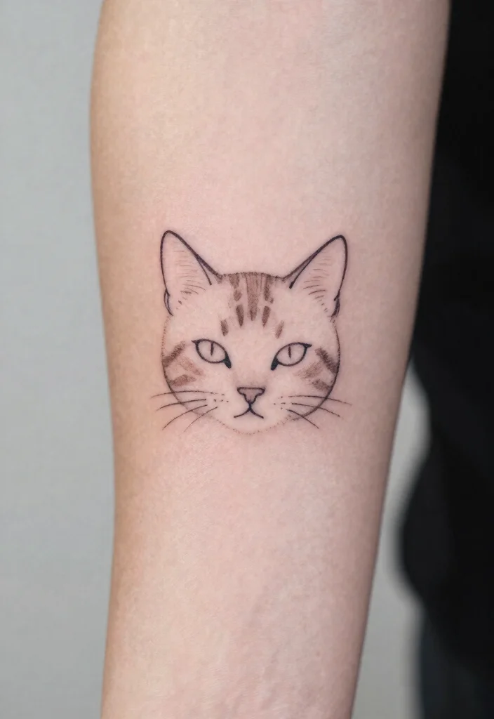 15 Tabby Cat Tattoo Ideas: Realistic, Cute, and Personal - 3. Minimalist Tabby Designs 1