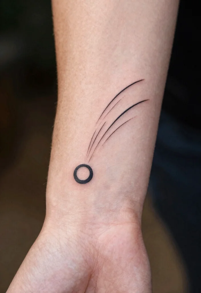 15 To the Moon and Back Tattoo Ideas: Emotional and Timeless - 11. Minimalist Comet 1