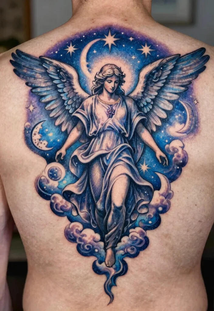 16 Arch Angel Michael Tattoo Ideas: Fierce, Protective, and Legendary - 11. Celestial Arch Angel Michael 1