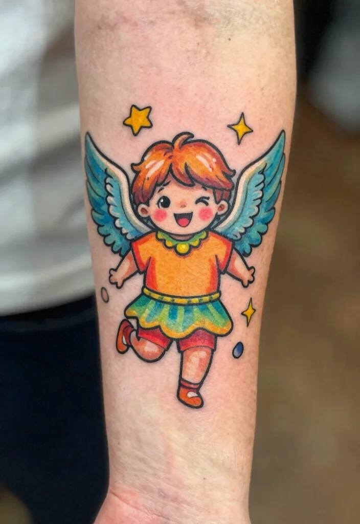 16 Arch Angel Michael Tattoo Ideas: Fierce, Protective, and Legendary - 15. Childlike Wonder: Arch Angel Michael 1