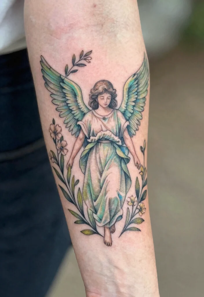 16 Arch Angel Michael Tattoo Ideas: Fierce, Protective, and Legendary - 6. Symbolic Interaction with Nature 1