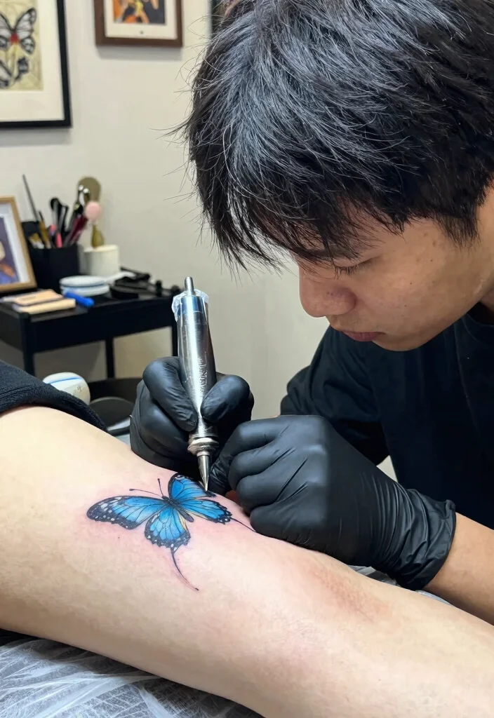 16 Blue Butterfly Tattoo Ideas: Calm, Mystical, and Beautiful - 16. Choosing the Right Artist 1