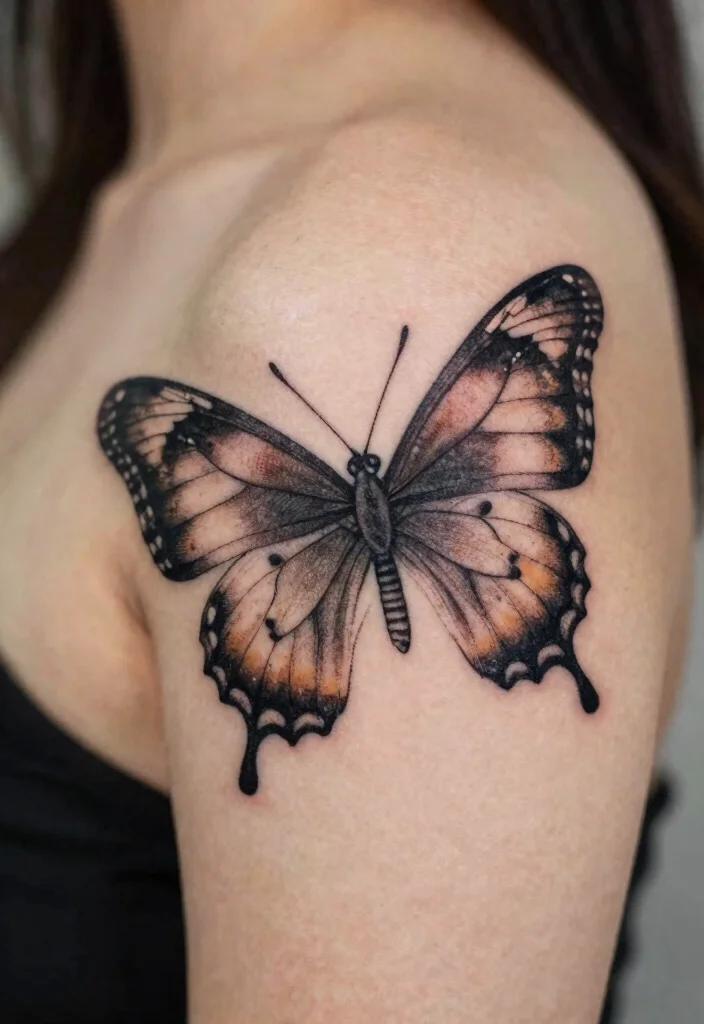 16 Butterfly Tattoo on Shoulder Ideas Graceful and Eye Catching - 14. Vintage Butterfly Illustrations 1