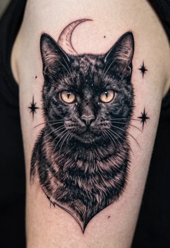 16 Dark Cat Tattoo Ideas: Mysterious, Edgy, and Bold - 1. The Classic Black Cat 1