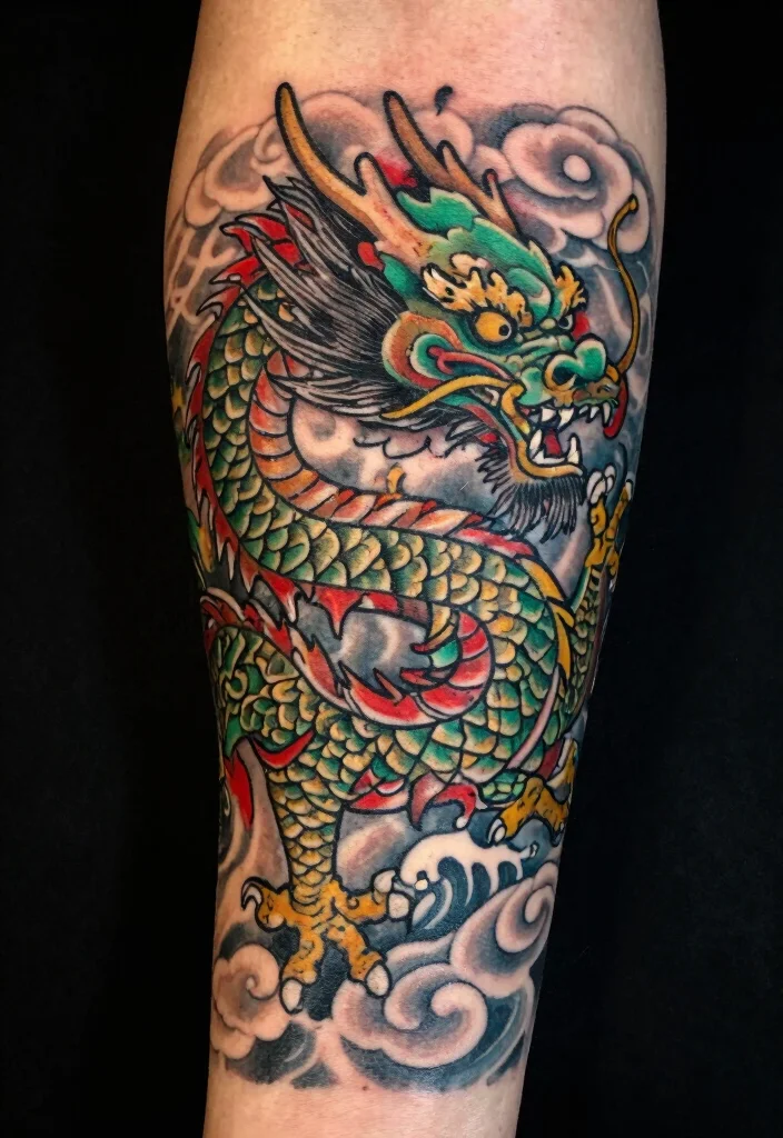16 Dragon Tattoo Forearm Ideas: Detailed, Balanced, and Bold - 4. The Traditional Asian Dragon: Rich with Meaning 1