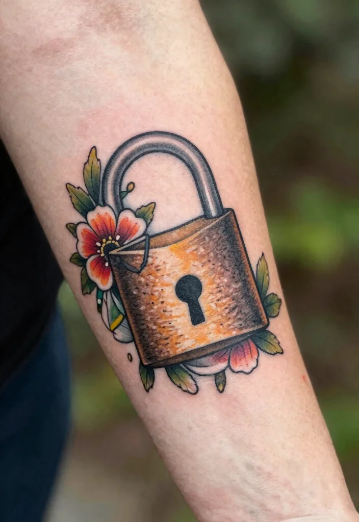 16 Heart Lock Tattoo Ideas: Romantic, Symbolic, and Classic - 2. Classic Love Lock 1