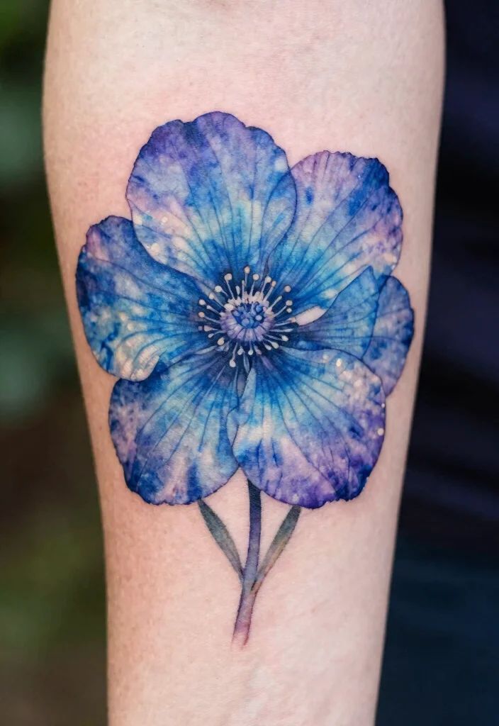 16 July Birth Flower Tattoo Ideas: Meaningful Floral Ink - 1. Larkspur Elegance 1