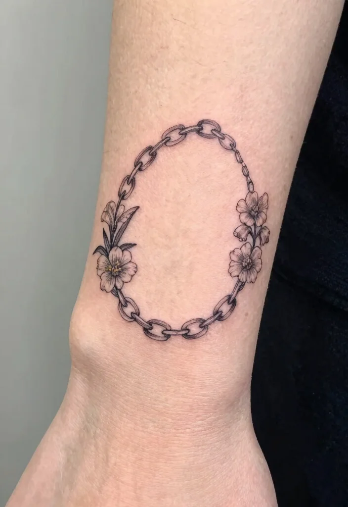 16 July Birth Flower Tattoo Ideas: Meaningful Floral Ink - 14. Larkspur Chain 1