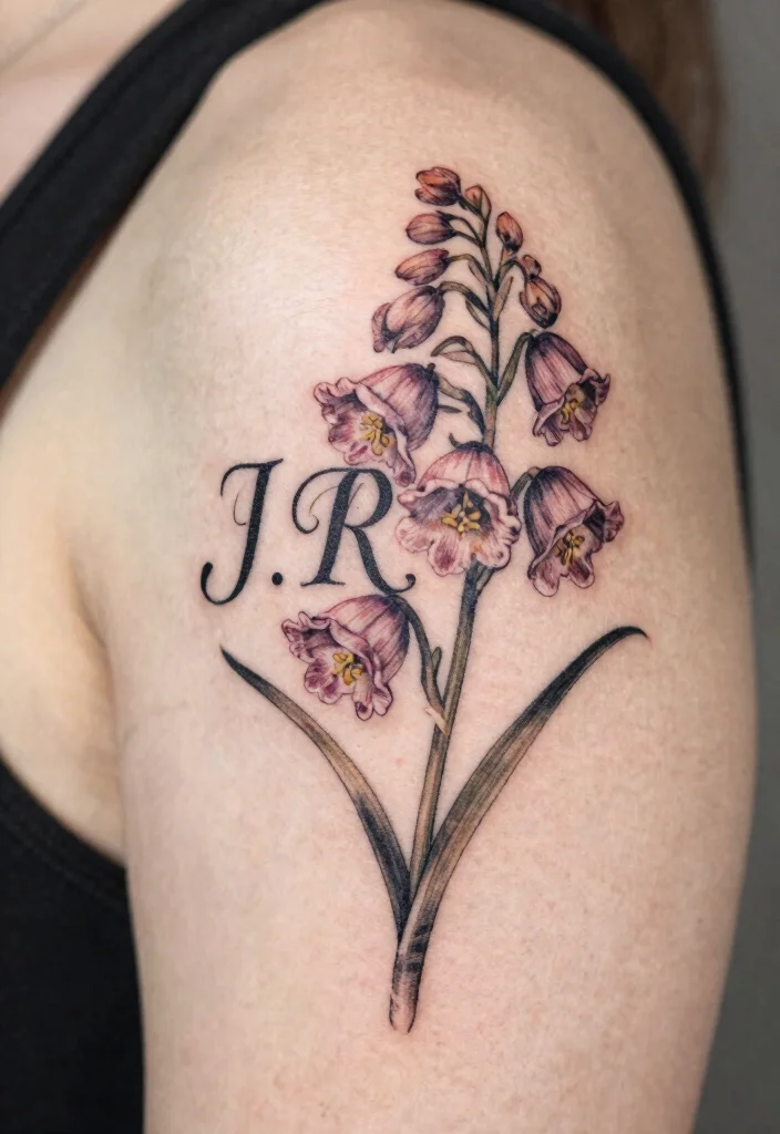 16 July Birth Flower Tattoo Ideas: Meaningful Floral Ink - 16. Personal Touch with Larkspur 1