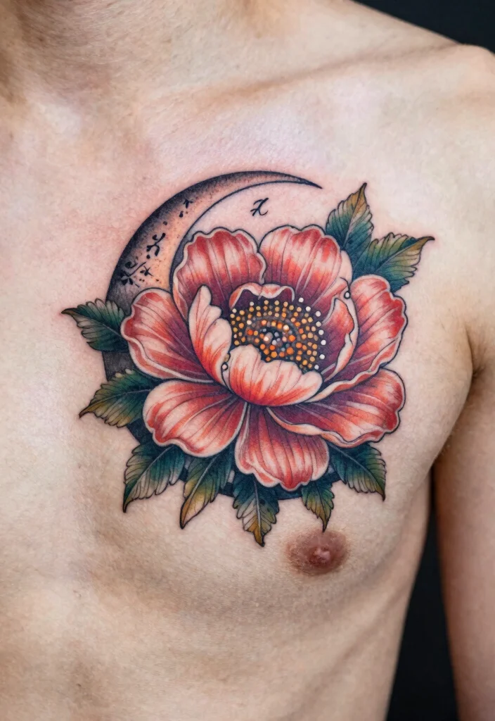16 Moon Flower Tattoo Ideas: Soft, Spiritual, and Artistic - 16. Moon Flower Symbolism and Personalization 1