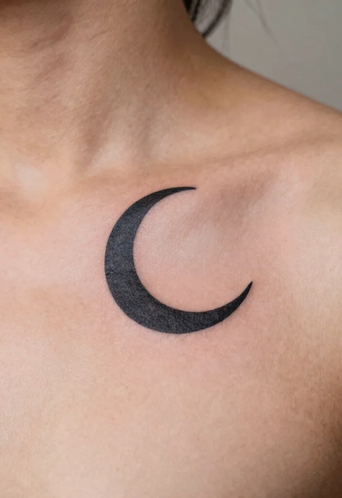16 Moon Flower Tattoo Ideas: Soft, Spiritual, and Artistic - 3. Minimalist Black Moon Flower 1