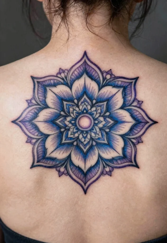 16 Moon Flower Tattoo Ideas: Soft, Spiritual, and Artistic - 9. Moon Flower Mandala 1