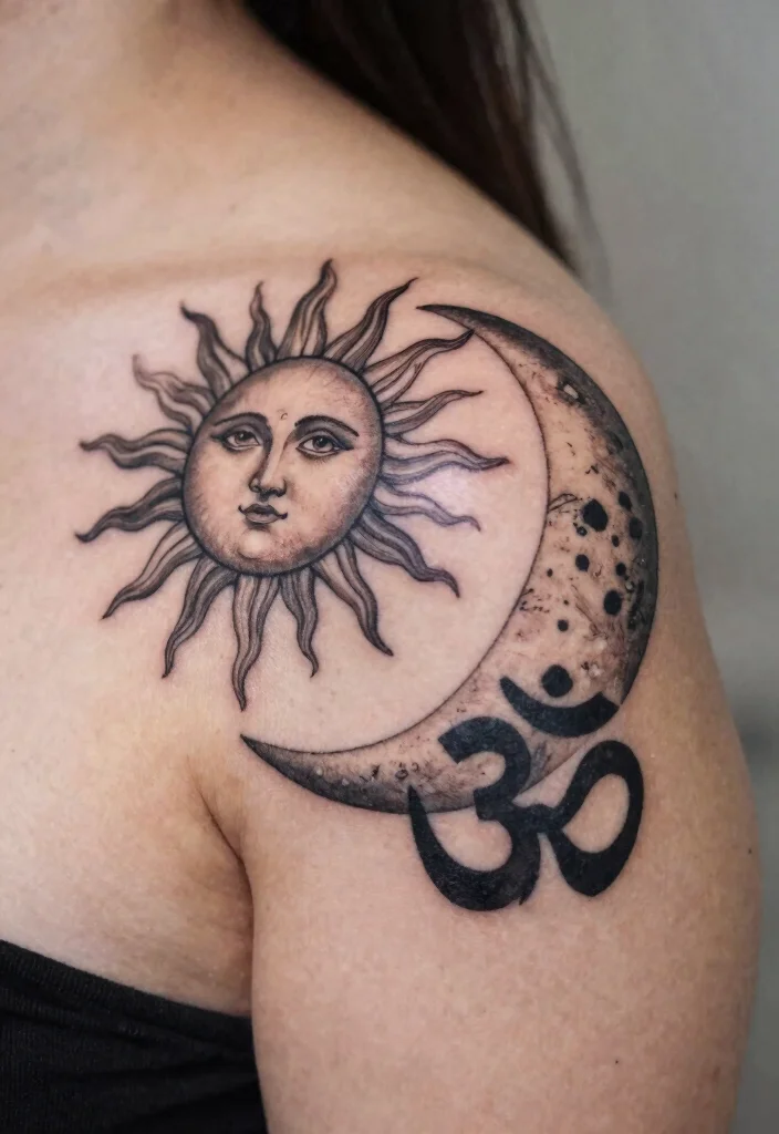 16 Moon and Sun Tattoo Ideas for Balance, Energy, and Harmony - 16. Personal Spiritual Symbols 1