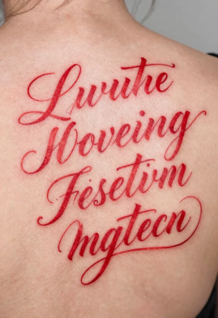 16 Red Back Tattoo Ideas: Bold Statement Designs - 8. Quotes and Red Ink 1