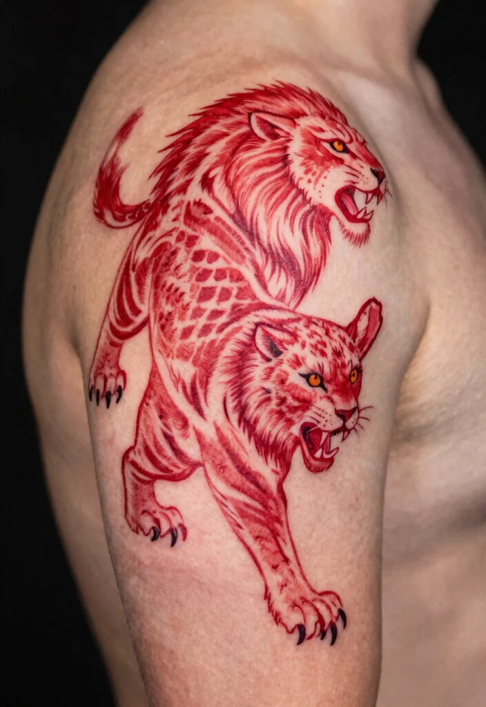 16 Red Back Tattoo Ideas: Bold Statement Designs - 9. Red Animal Tattoos 1