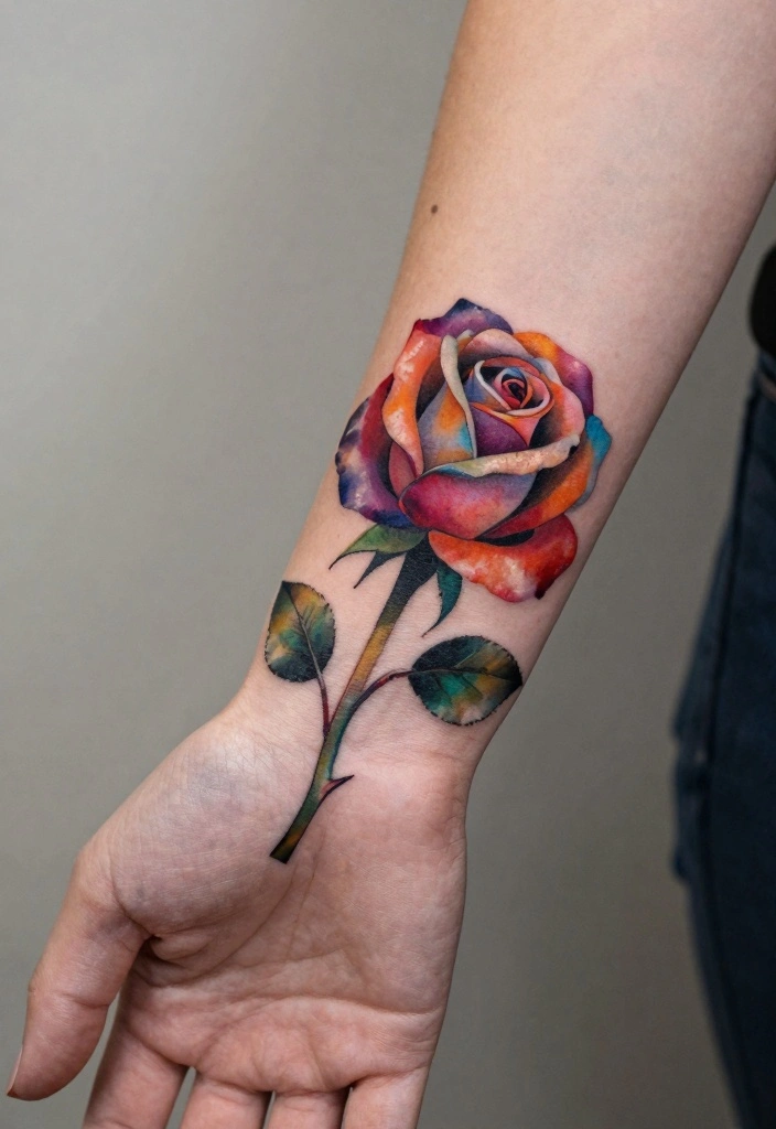 16 Rose Arm Tattoo Ideas Flowing Classic and Beautiful - 6. Abstract Rose 1