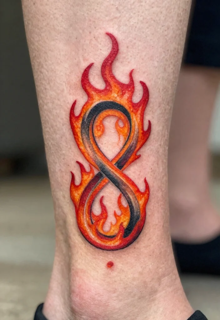 16 Set Your Heart Ablaze Tattoo Ideas Powerful and Passionate - 14. Love Symbol with Flames 1