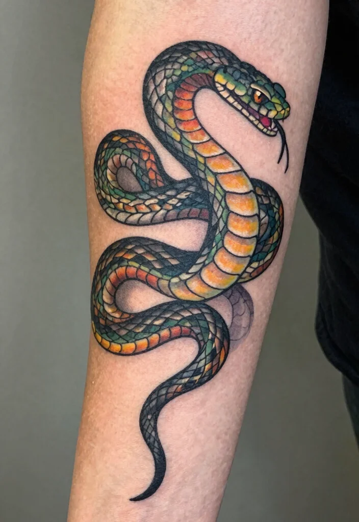 16 Snake Arm Tattoo Ideas: Fierce, Flowing, and Bold - 10. Snake in Motion 1