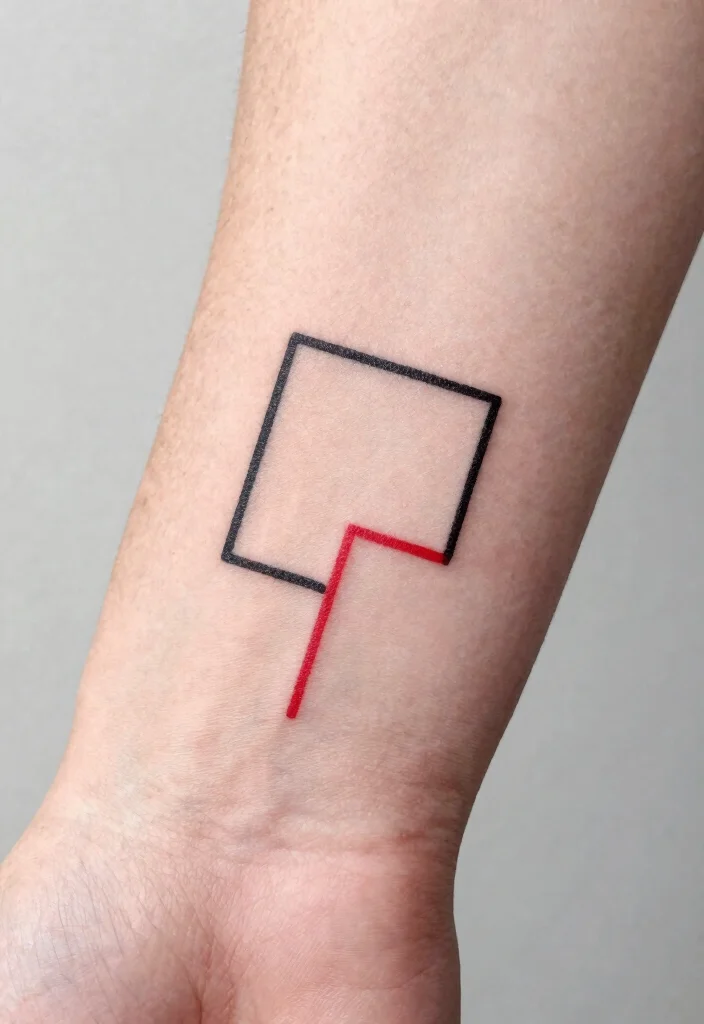 17 Black and Red Tattoo Ideas: Dramatic High Contrast Ink - 13. Minimalistic Designs 1