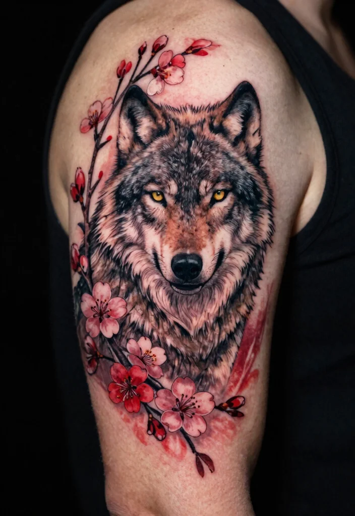 17 Black and Red Tattoo Ideas: Dramatic High Contrast Ink - 14. Nature Scenes 1