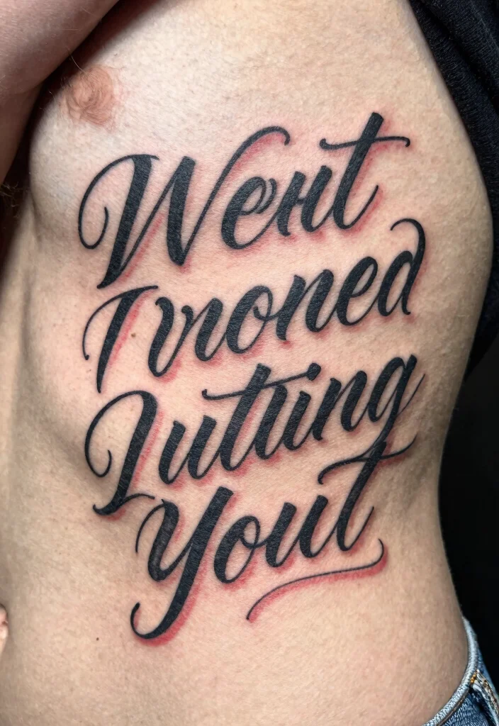 17 Black and Red Tattoo Ideas: Dramatic High Contrast Ink - 4. Elegant Script 1